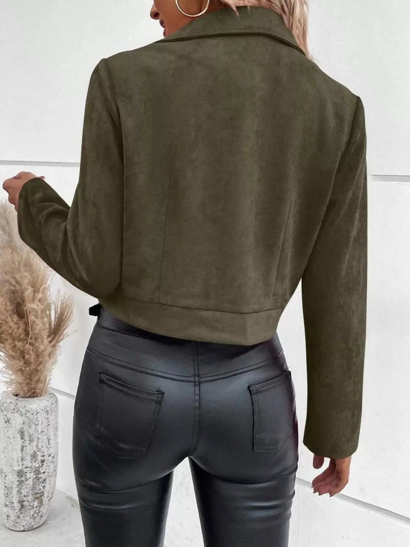 Zip Up Cropped Jacket - Be Bliss Boutique