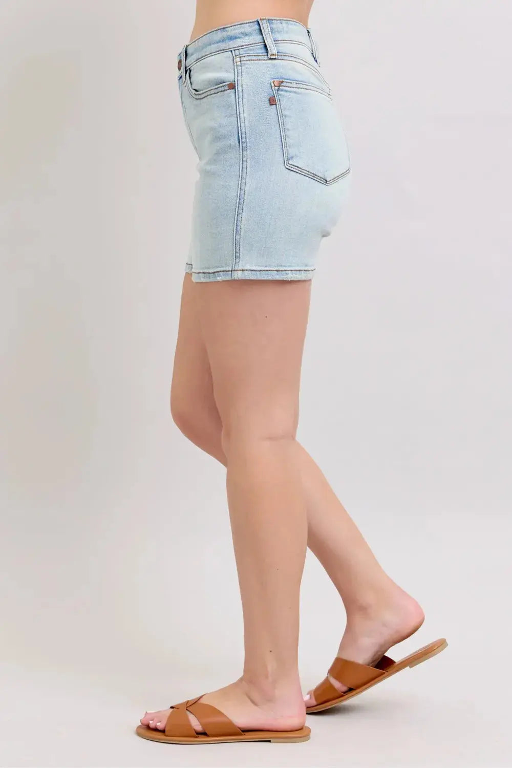 Judy Blue Jeans Plus Size 2 Button Denim Shorts with Pockets - Be Bliss Boutique