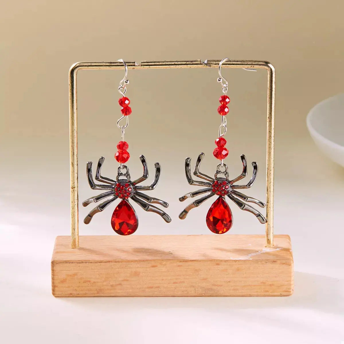 Crystal Spider Halloween Dangle Earrings - Be Bliss Boutique