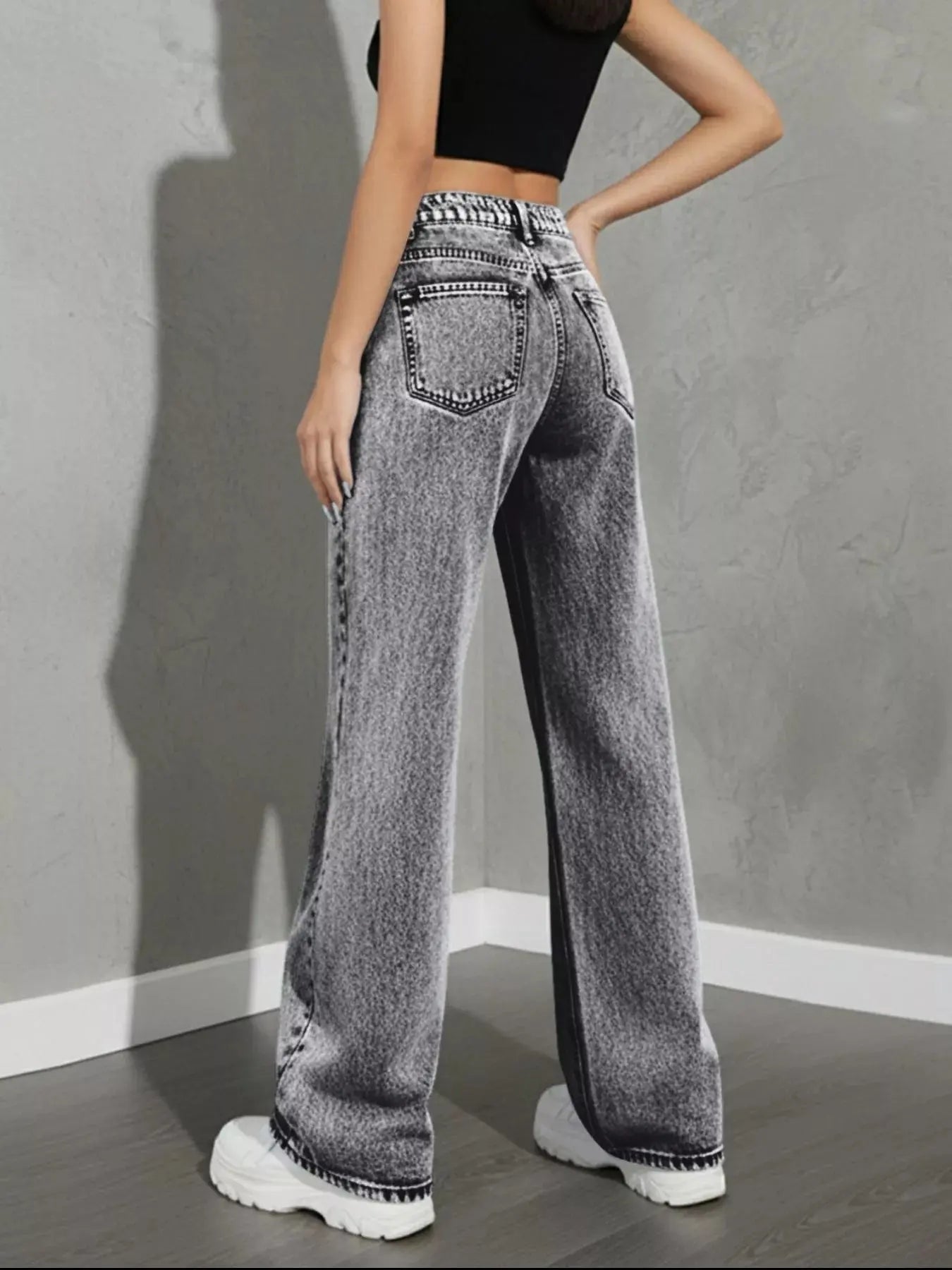 High Waist Wide Leg Denim Jeans - Be Bliss Boutique