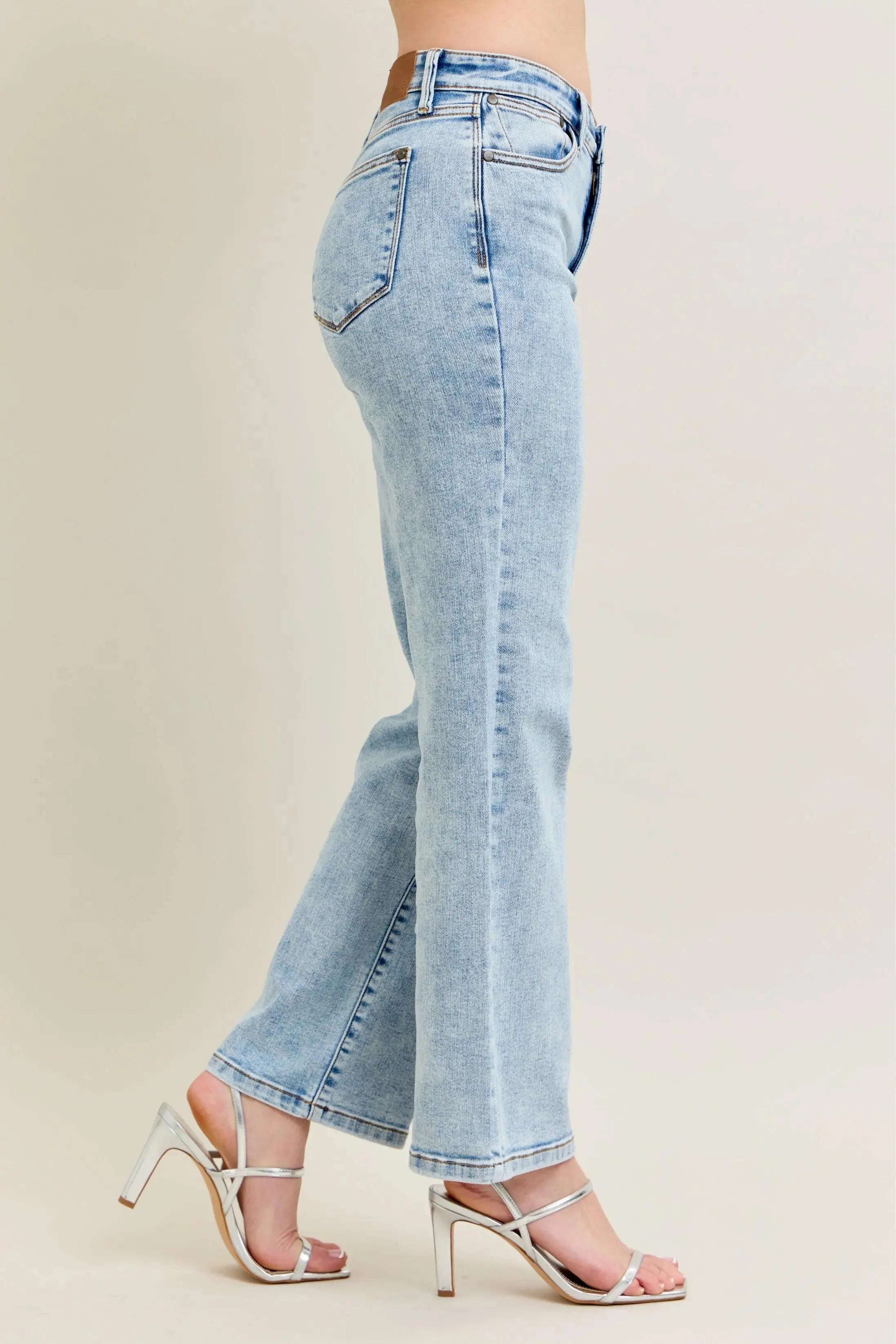 High Waist Stone Wash Straight Leg Judy Blue Jeans – Full & Plus Size - Be Bliss Boutique