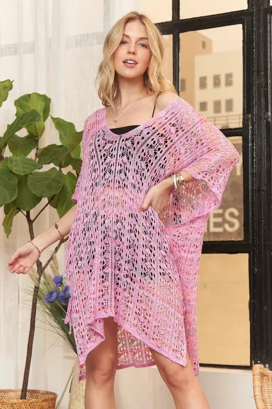ADORA Crochet Cover Up Tunic Top - Be Bliss Boutique
