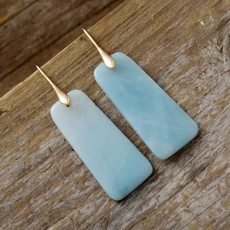 Natural Amazonite Drop Earrings - Be Bliss Boutique