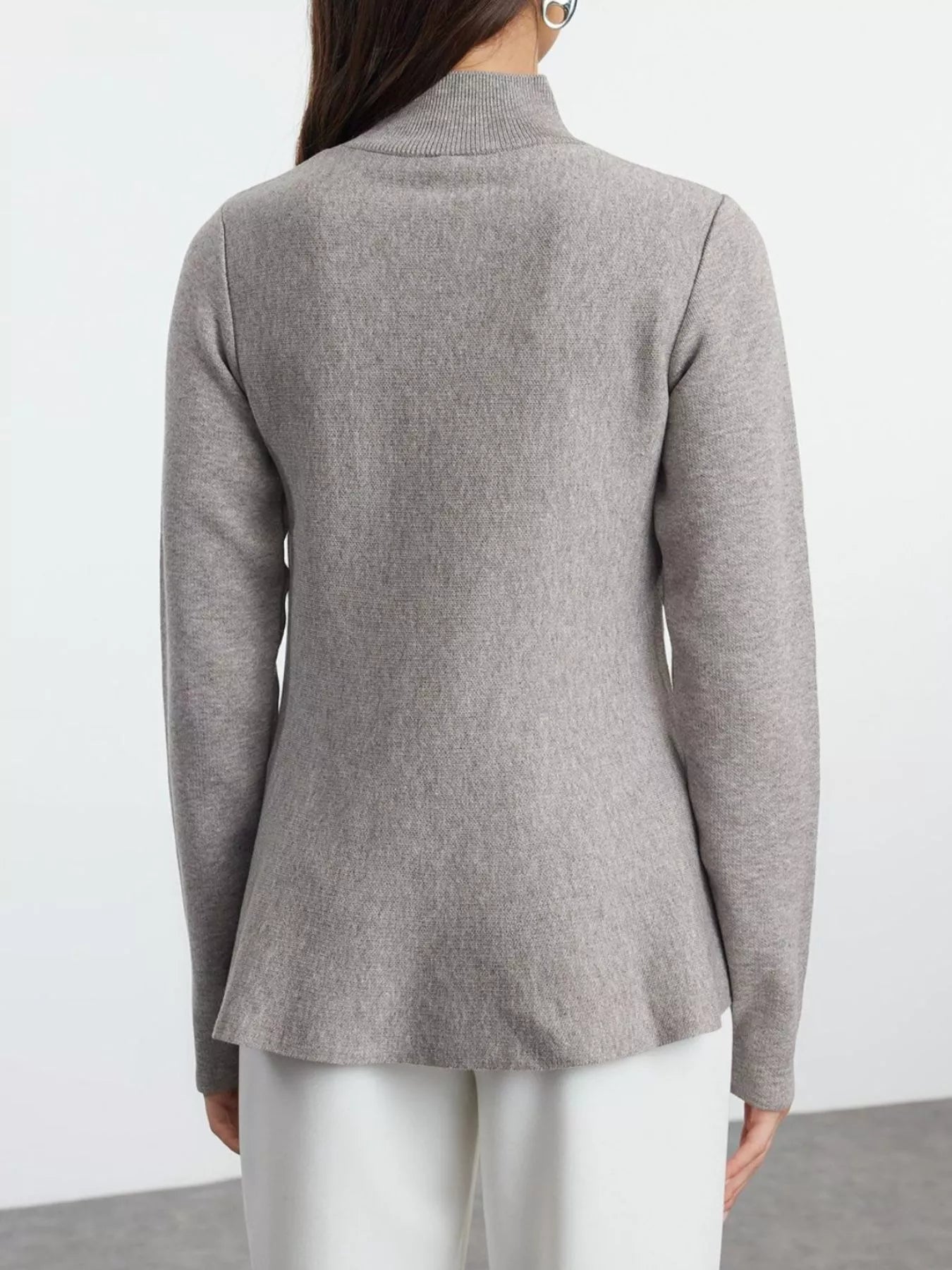 Mock Neck Long Sleeve Sweater -  Be Bliss Boutique