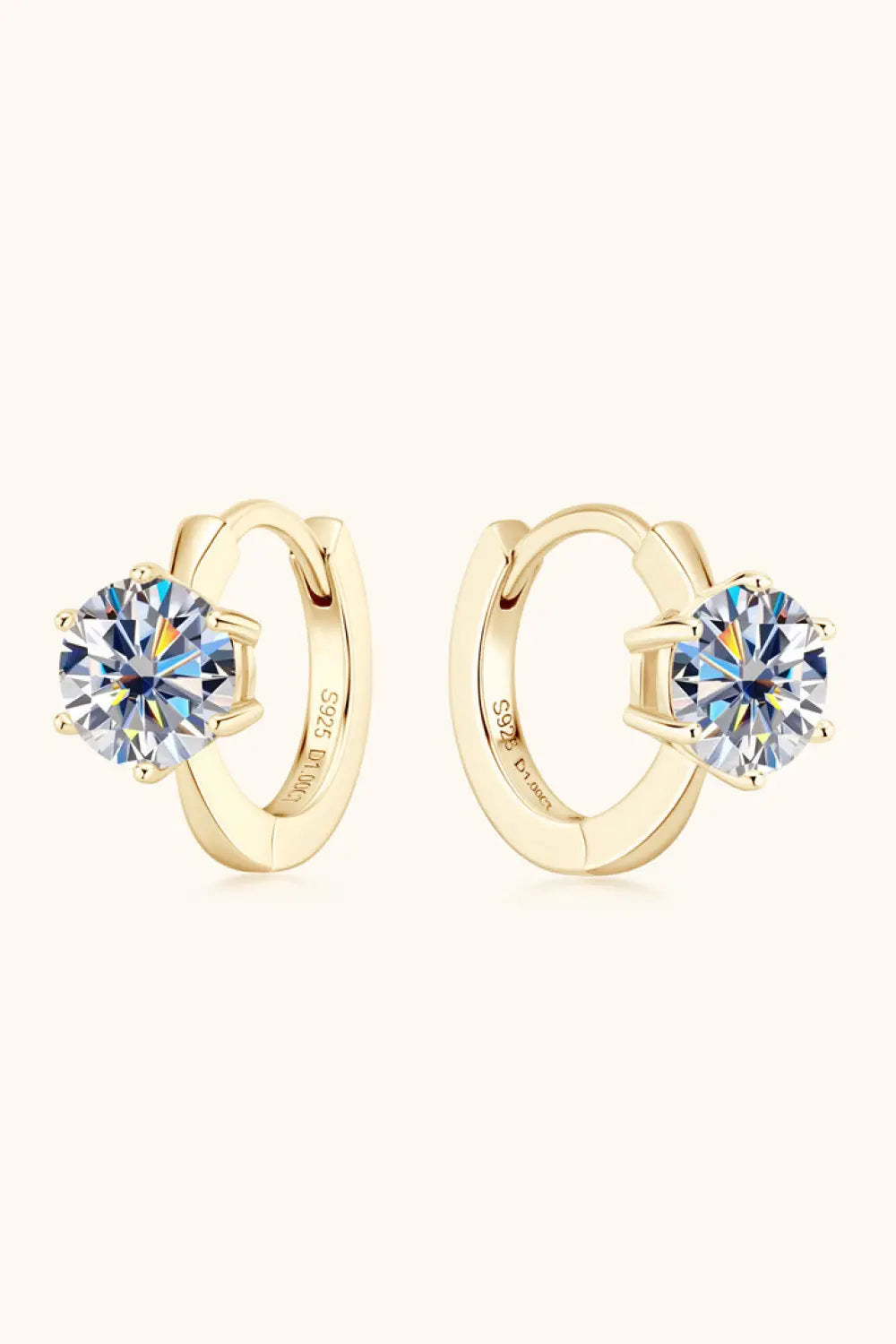 2 Carat Certified Moissanite Sterling Silver Huggie Earrings - Be Bliss Boutique