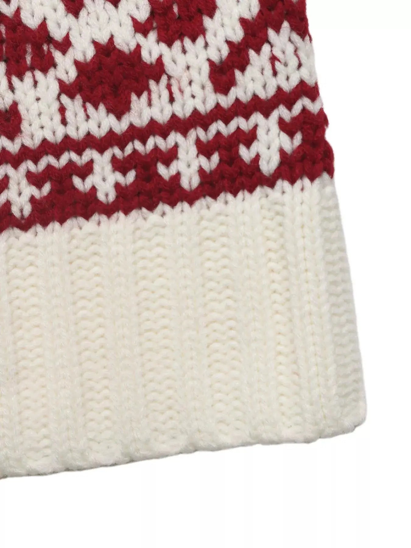 Long Sleeve Cable Knit Christmas Sweater - Be Bliss Boutique