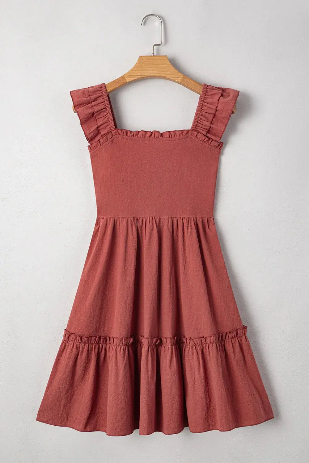 Ruffled Smocked Cap Sleeve Mini Dress - Be Bliss Boutique