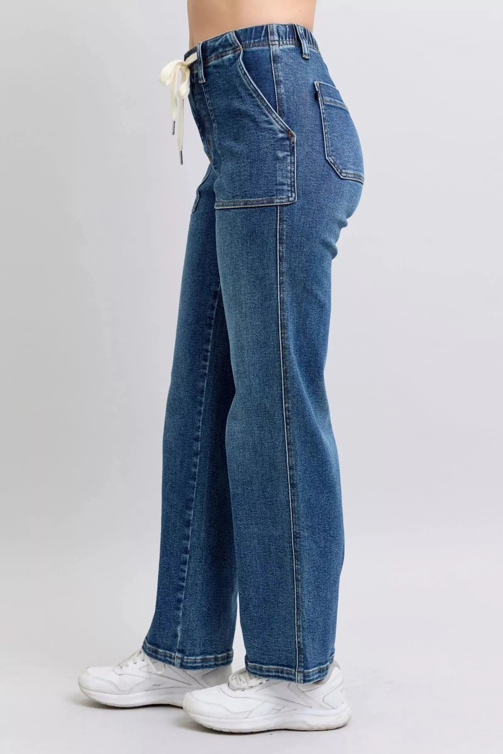 Judy Blue Jeans - Drawstring Straight Jeans with Pockets - Be Bliss Boutique