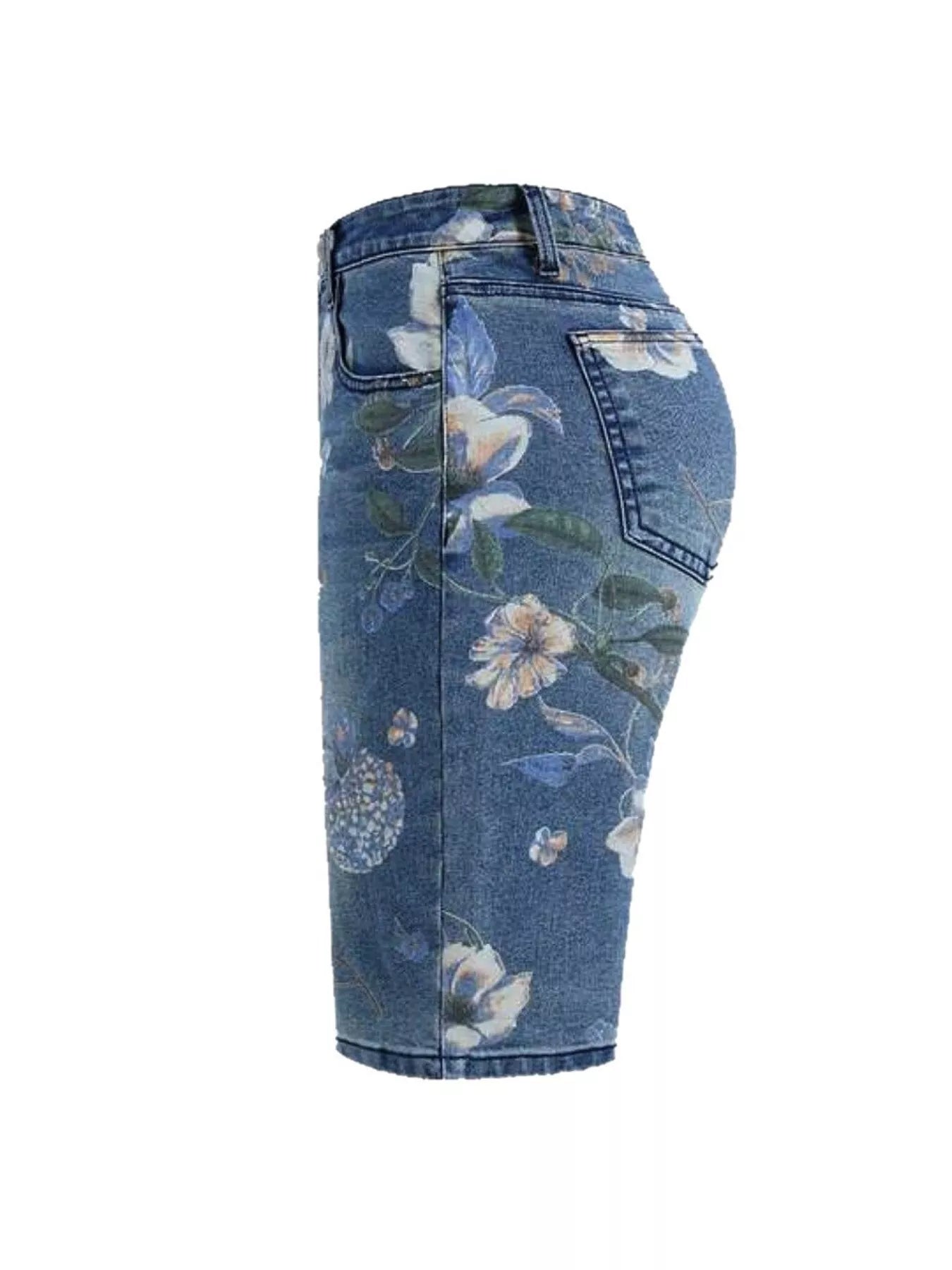 Floral Denim Shorts - Be Bliss Boutique
