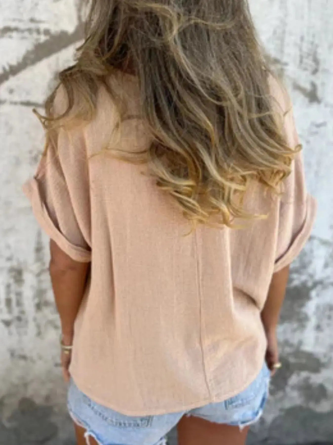 Full Size Relaxed Fit Rolled Sleeve T Shirt - Be Bliss Boutique