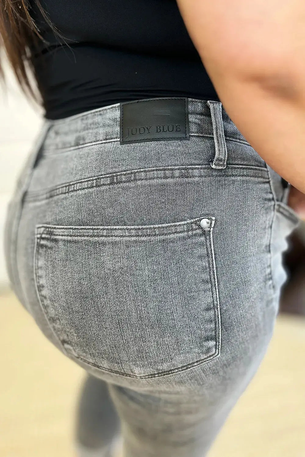 Judy Blue Jeans - Full Size Button Fly High Waist Cuffed Capris - Be Bliss Boutique
