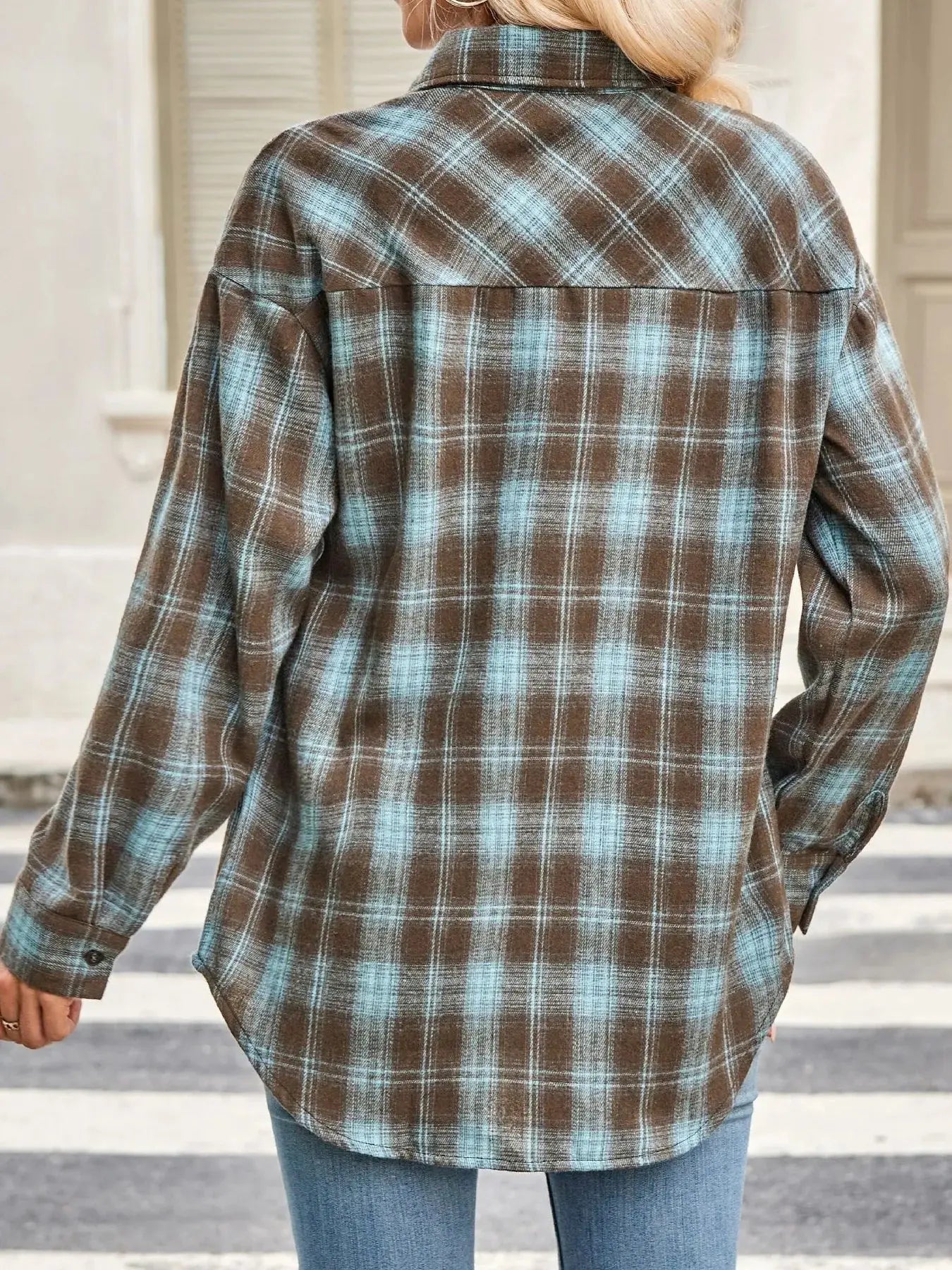 Oversized Plaid Button Up Long Sleeve Shirt - Be Bliss Boutique