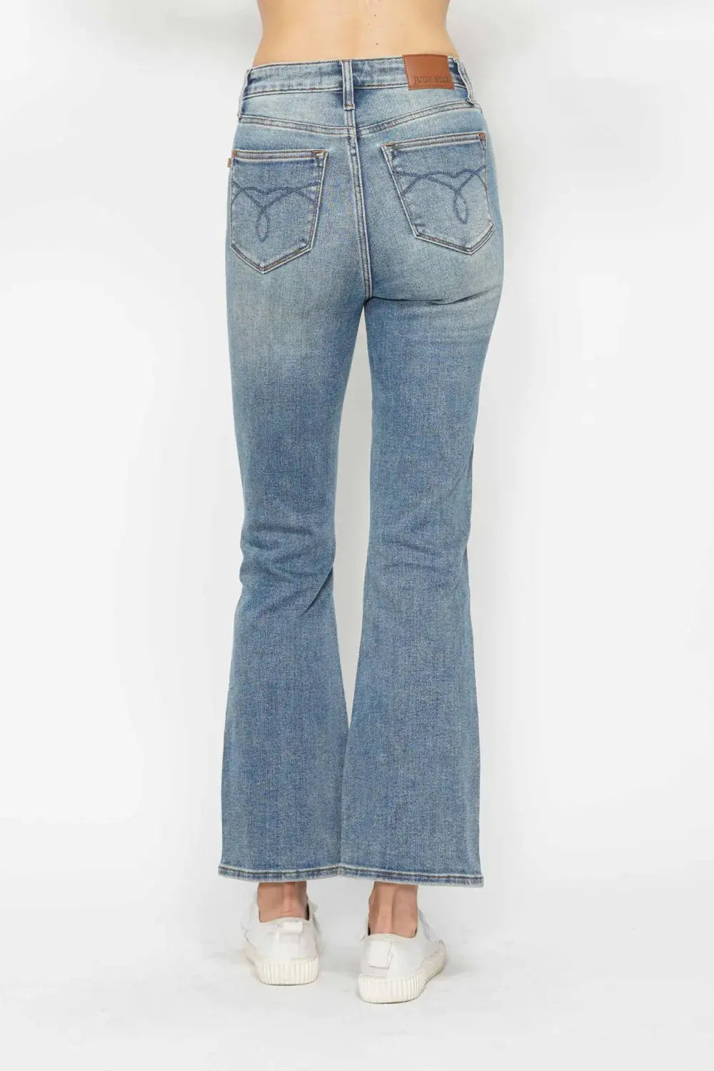 Judy Blue Jeans - Full Size Tummy Control Bootcut Jeans w/ Back Embroidered Pockets - Be Bliss Boutique