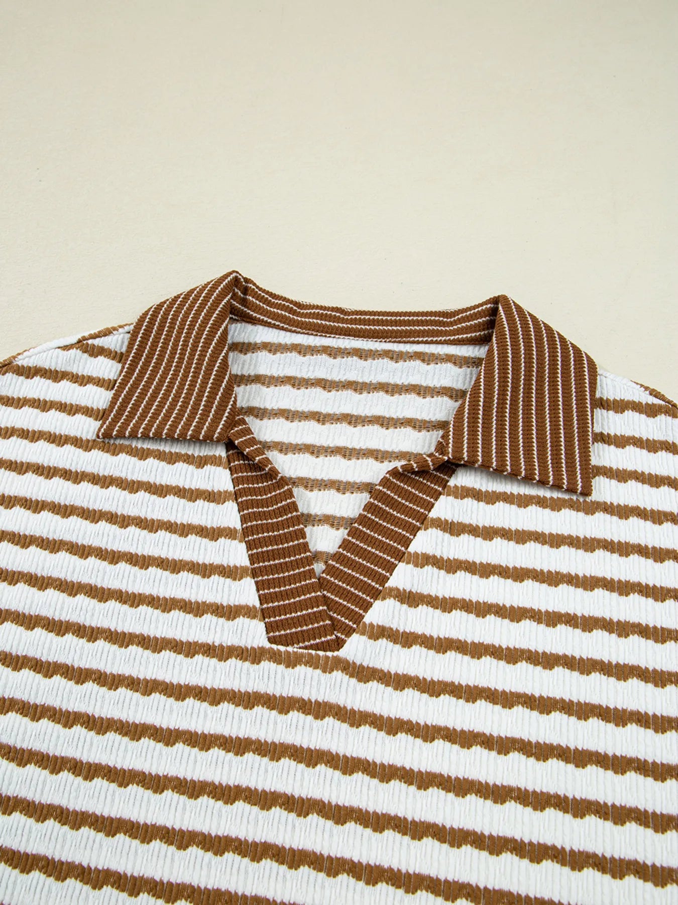 Stripe Collared Top and Drawstring Pant Set - Be Bliss Boutique