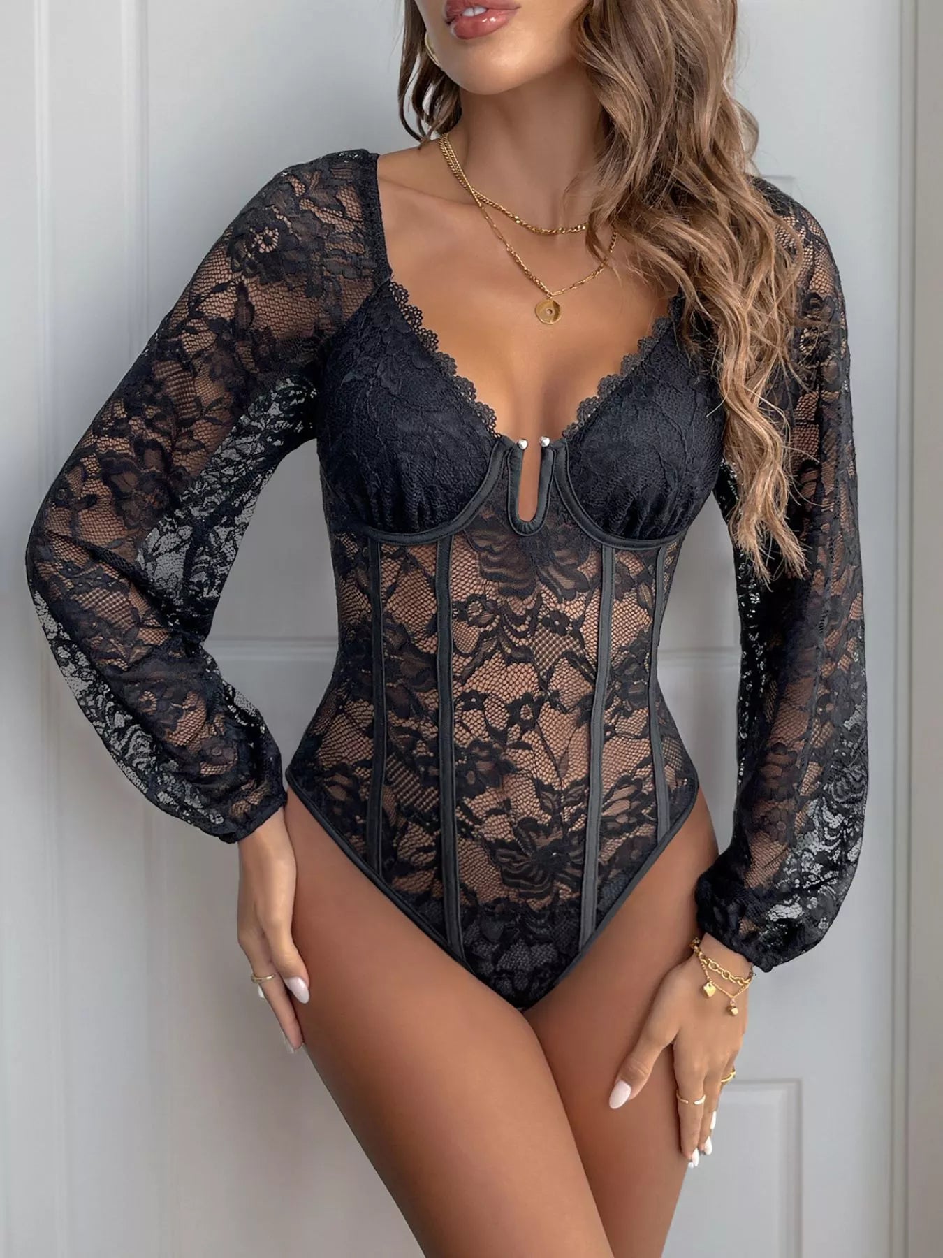 Lace Long Sleeve Bodysuit - Be Bliss Boutique