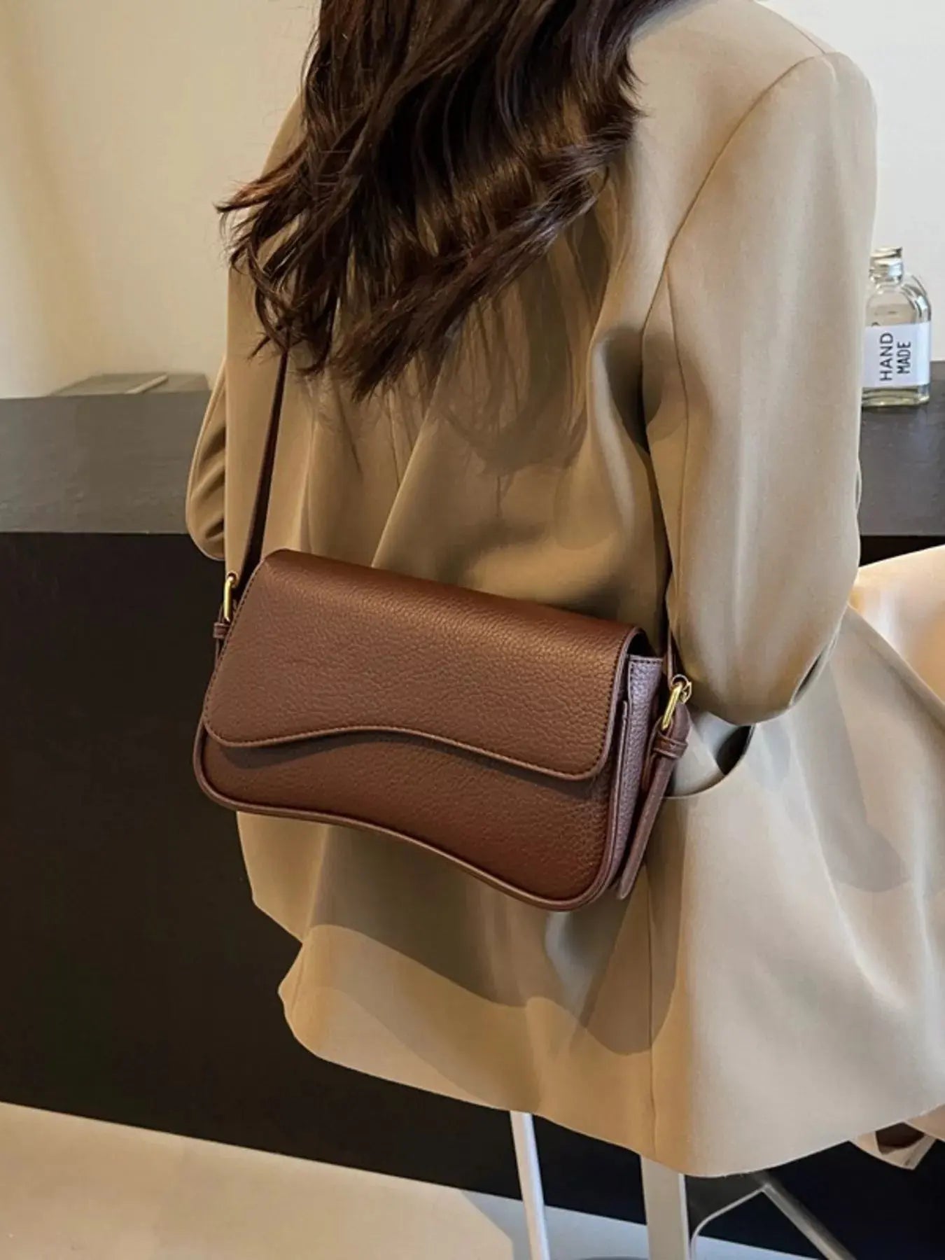 Solid Color Leather Crossbody Bag - Be Bliss Boutique