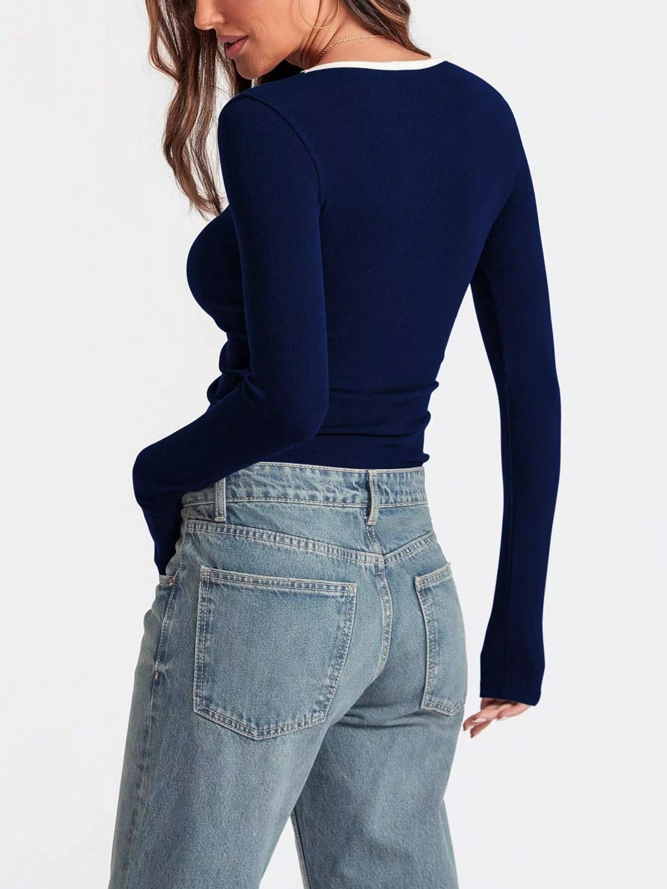 Scoop Neck Long Sleeve T-Shirt - Be Bliss Boutique