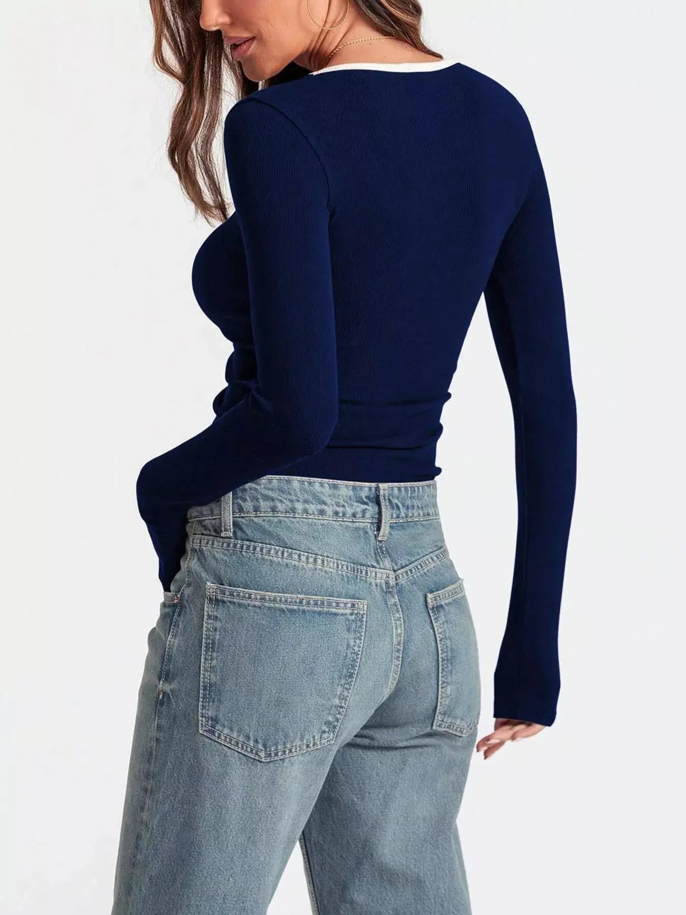 Scoop Neck Long Sleeve T Shirt - Be Bliss Boutique