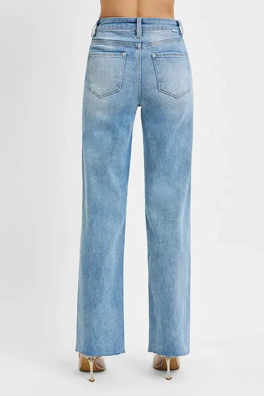 Tummy Control Rise Straight Leg RISEN Jeans - Be Bliss Boutique