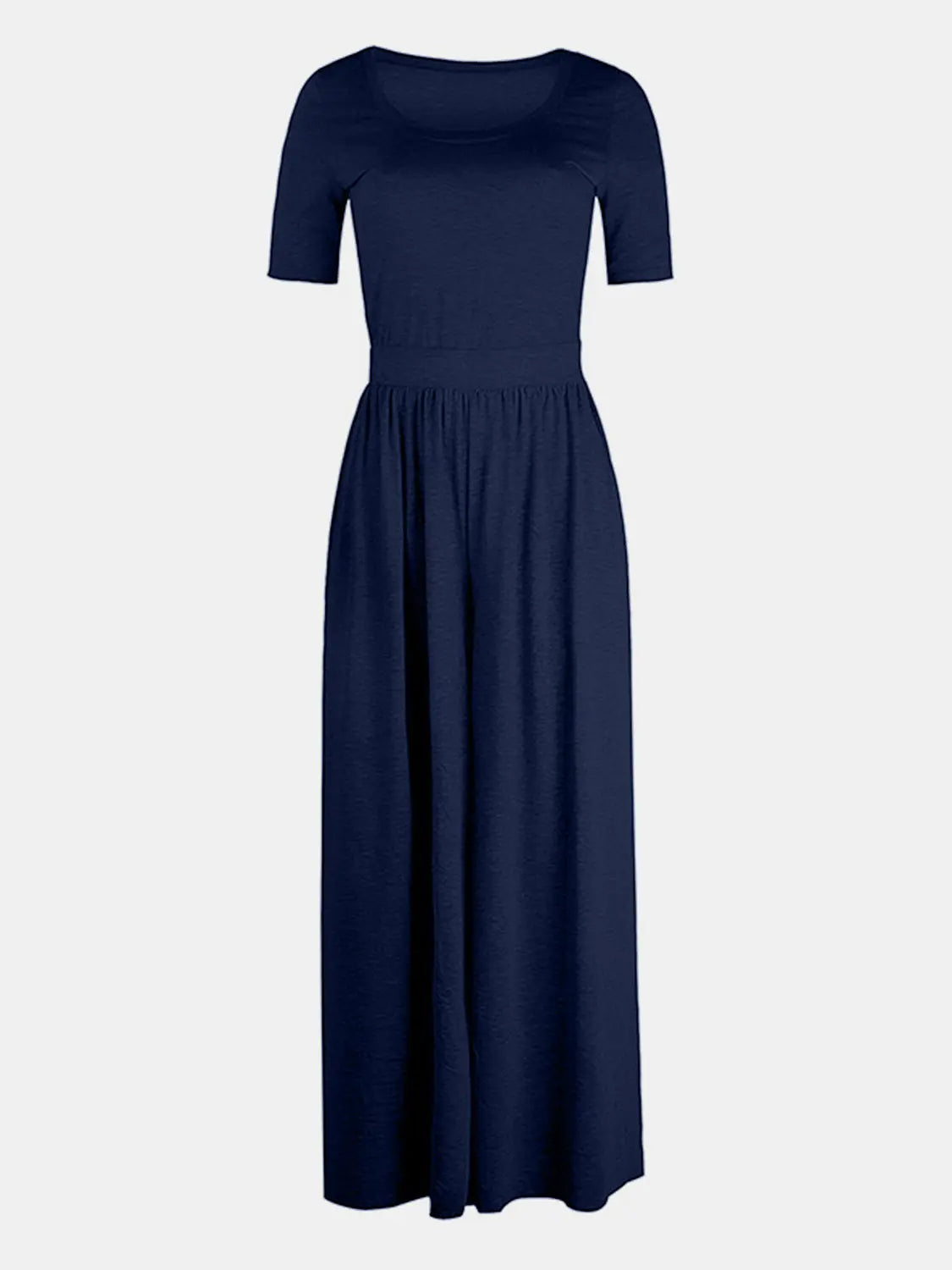 Scoop Neck Short Sleeve Jumpsuit - Be Bliss Boutique