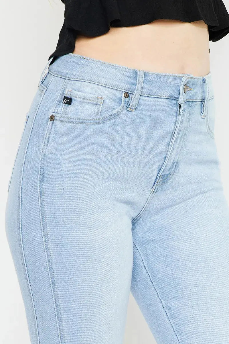 Curvy Kancan High Rise Flare Jeans - Light Wash - Be Bliss Boutique