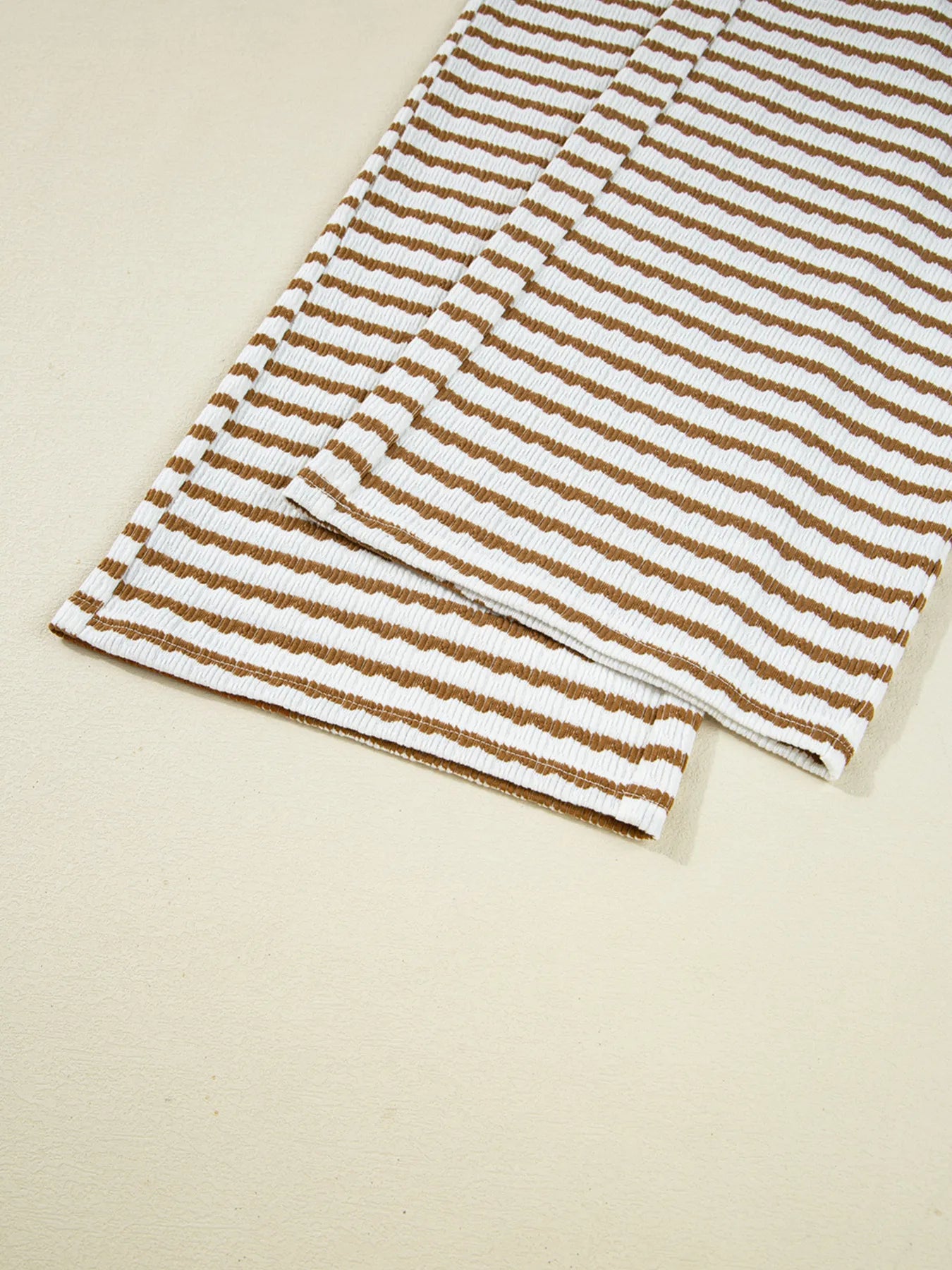 Stripe Collared Top and Drawstring Pant Set - Be Bliss Boutique