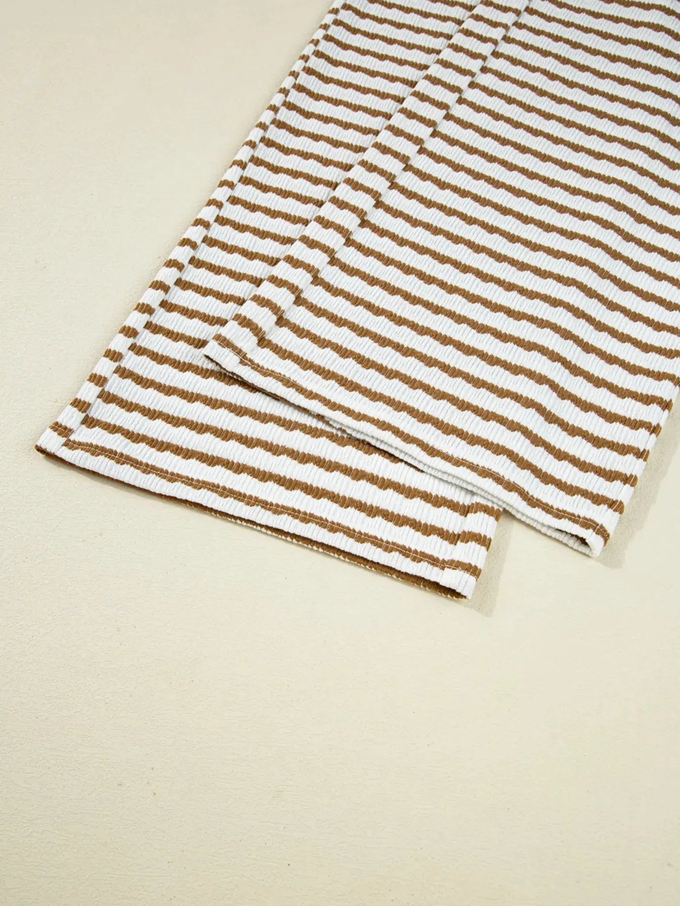 Stripe Collared Top and Drawstring Pant Loungewear Set - Be Bliss Boutique