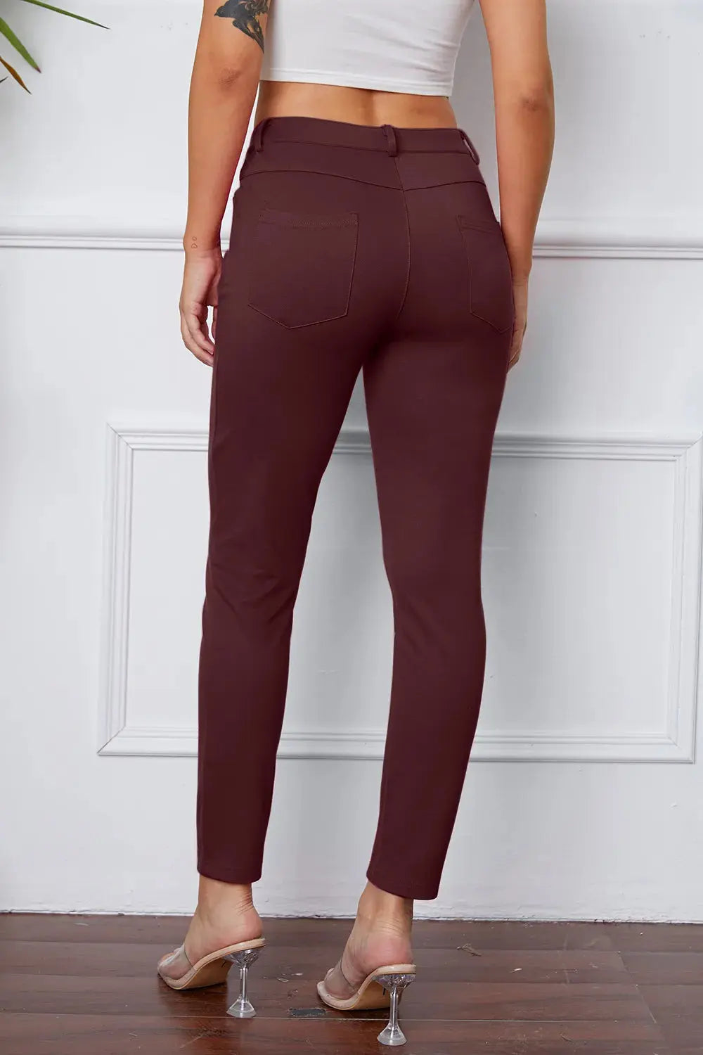 Basic BAE Full Size StretchyStitch High Waist Skinny Pants - Be Bliss Boutique