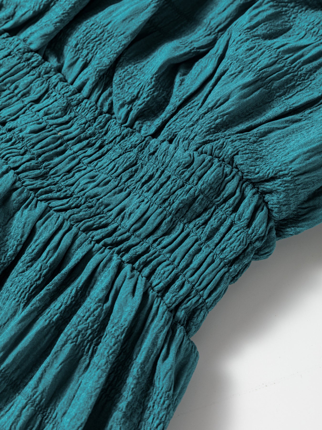 Shirred Pleated Square Neck Sleeveless Midi Dress - Be Bliss Boutique