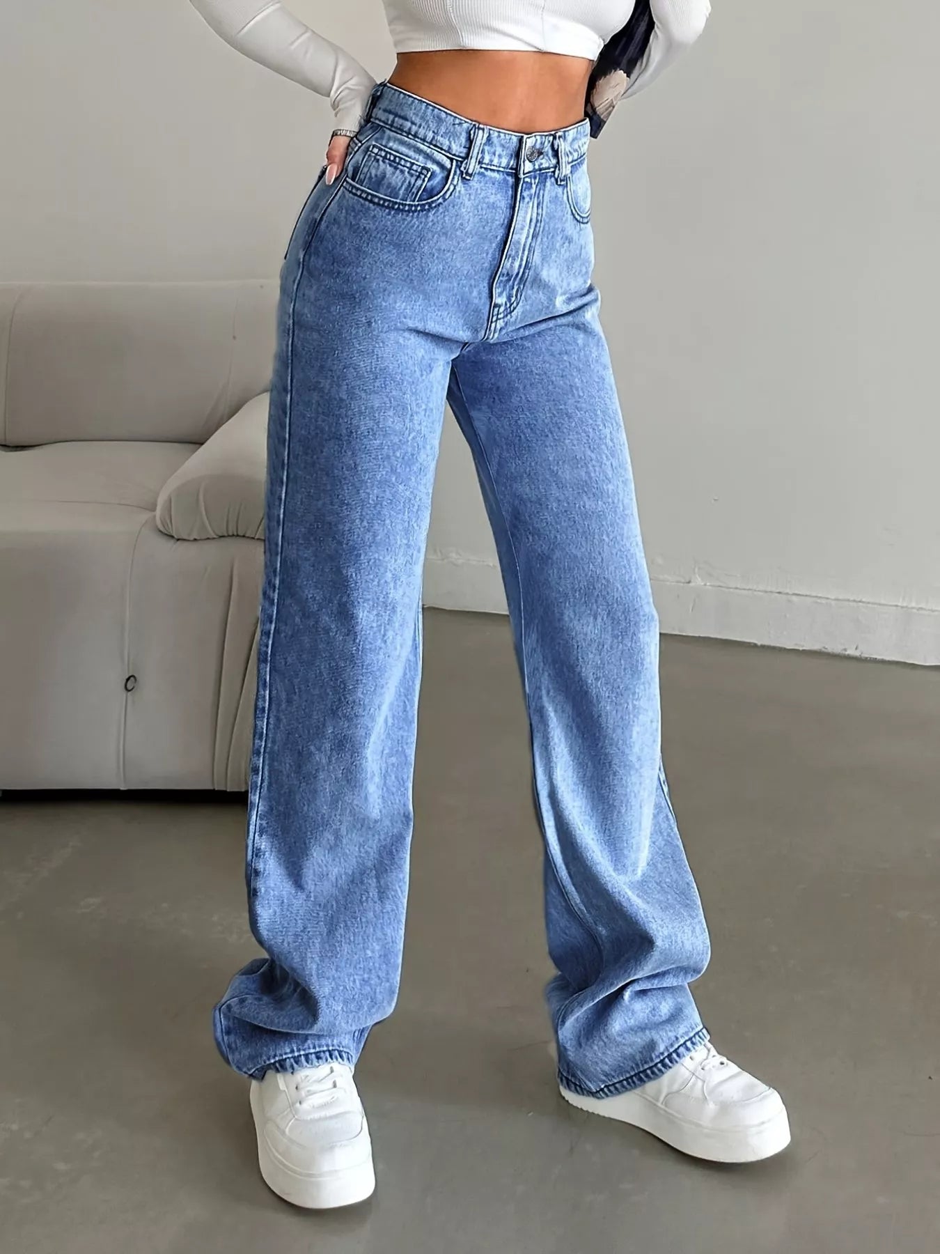High Waist Wide Leg Jeans - Be Bliss Boutique