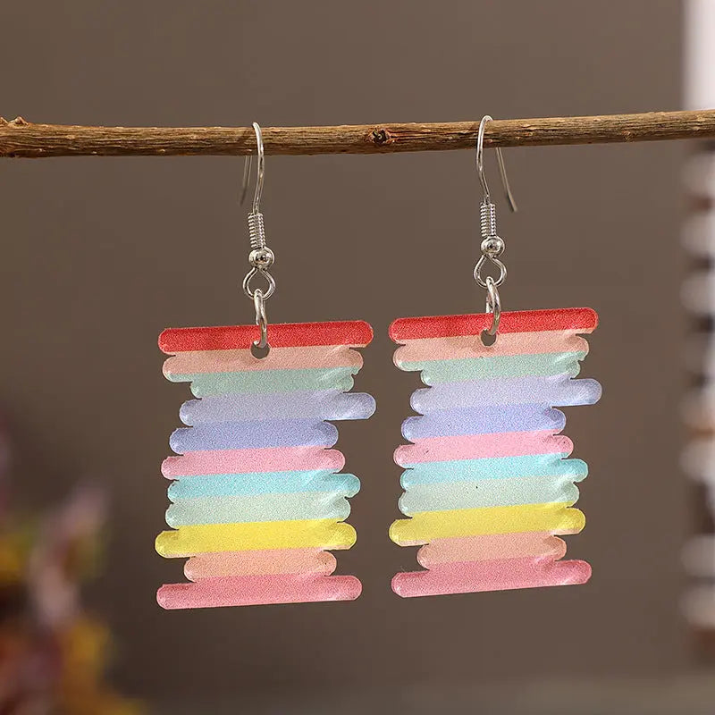 Acrylic Rainbow Dangle Earrings - Be Bliss Boutique