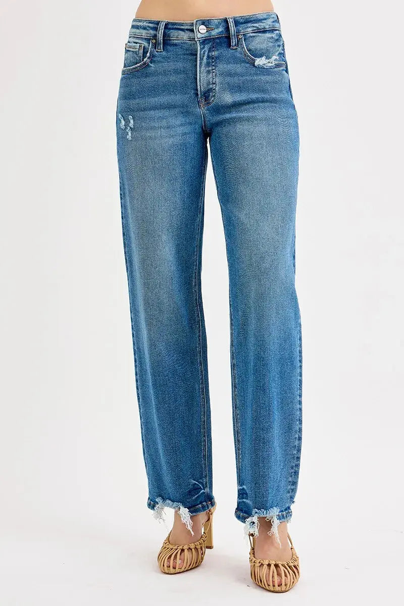 Full Size/Plus Size Mid Rise Baggy RISEN Jeans - Be Bliss Boutique