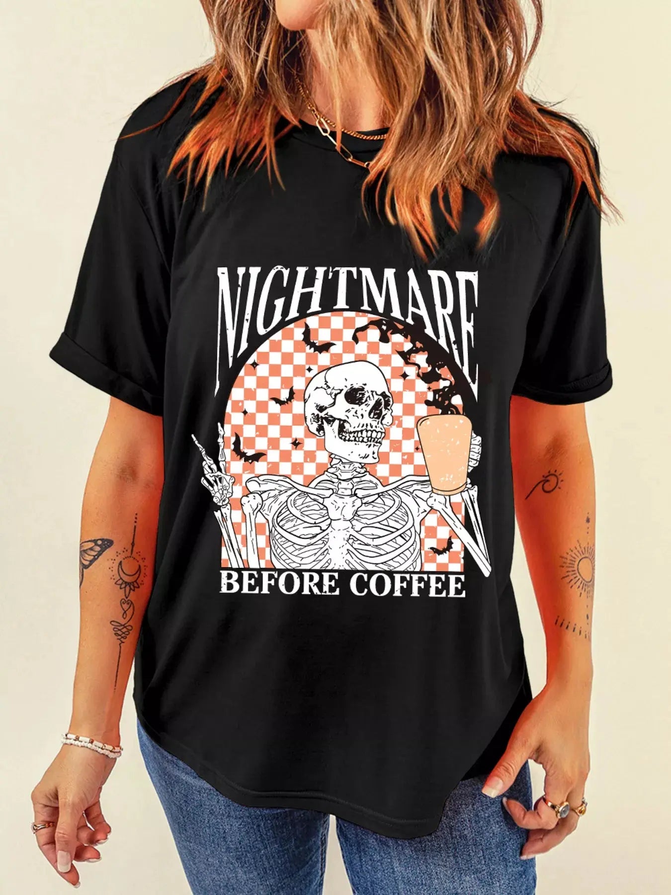 Nightmare Before Coffee Halloween Graphic Tee - Be Bliss Boutique