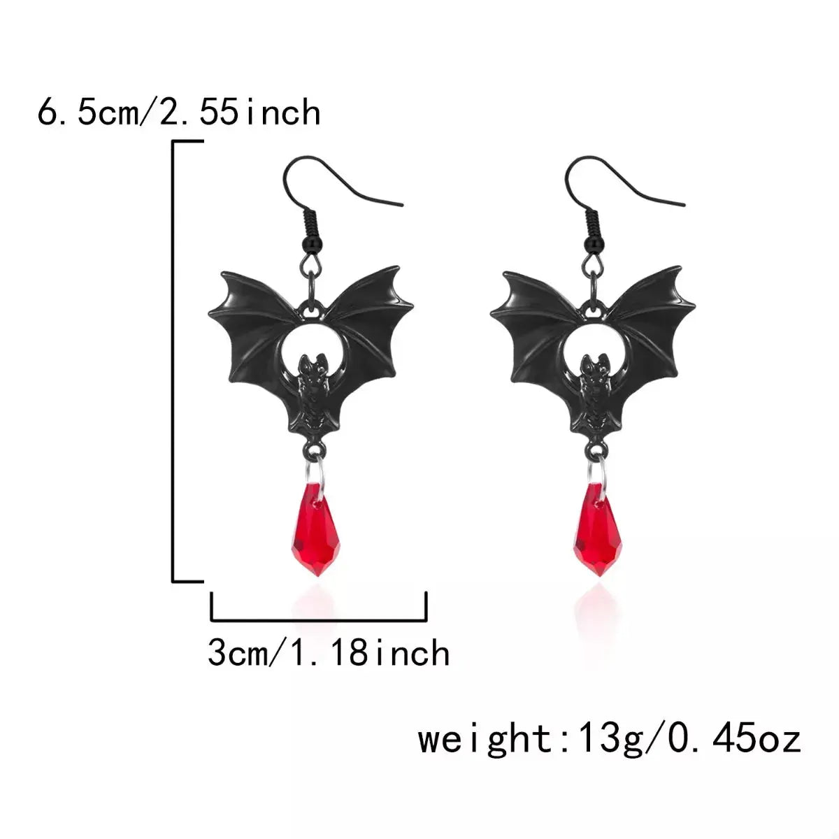 Gothic Bat Halloween Drop Earrings - Be Bliss Boutique