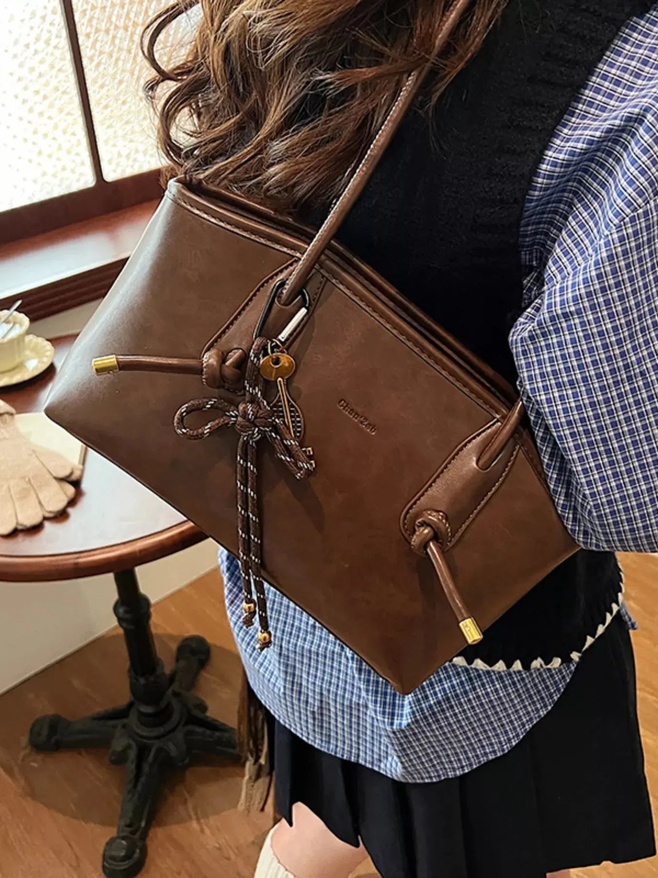 Vintage Style Leather Shoulder Bag - Be Bliss Boutique