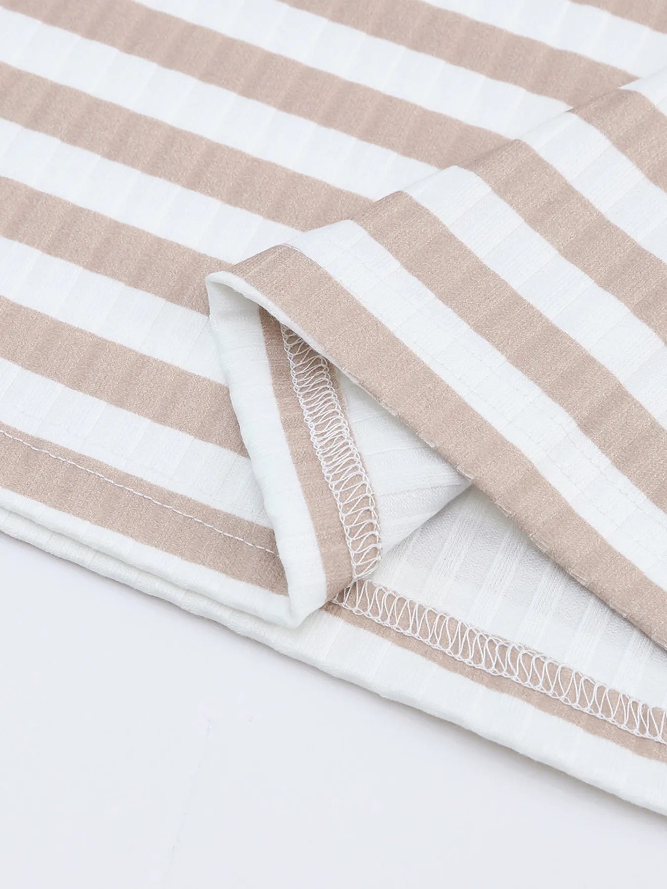 Striped Textured Knit Long Sleeve Tee - Be Bliss Boutique