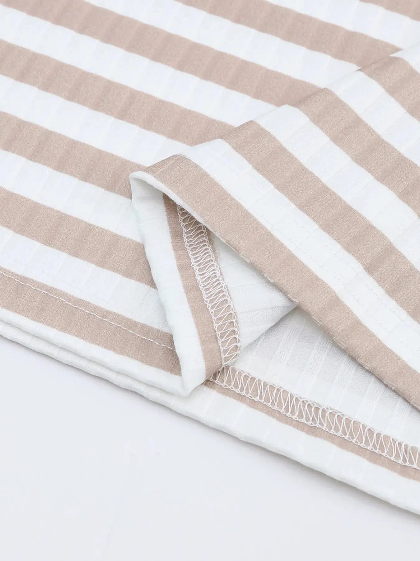 Striped Textured Knit Long Sleeve Tee - Be Bliss Boutique