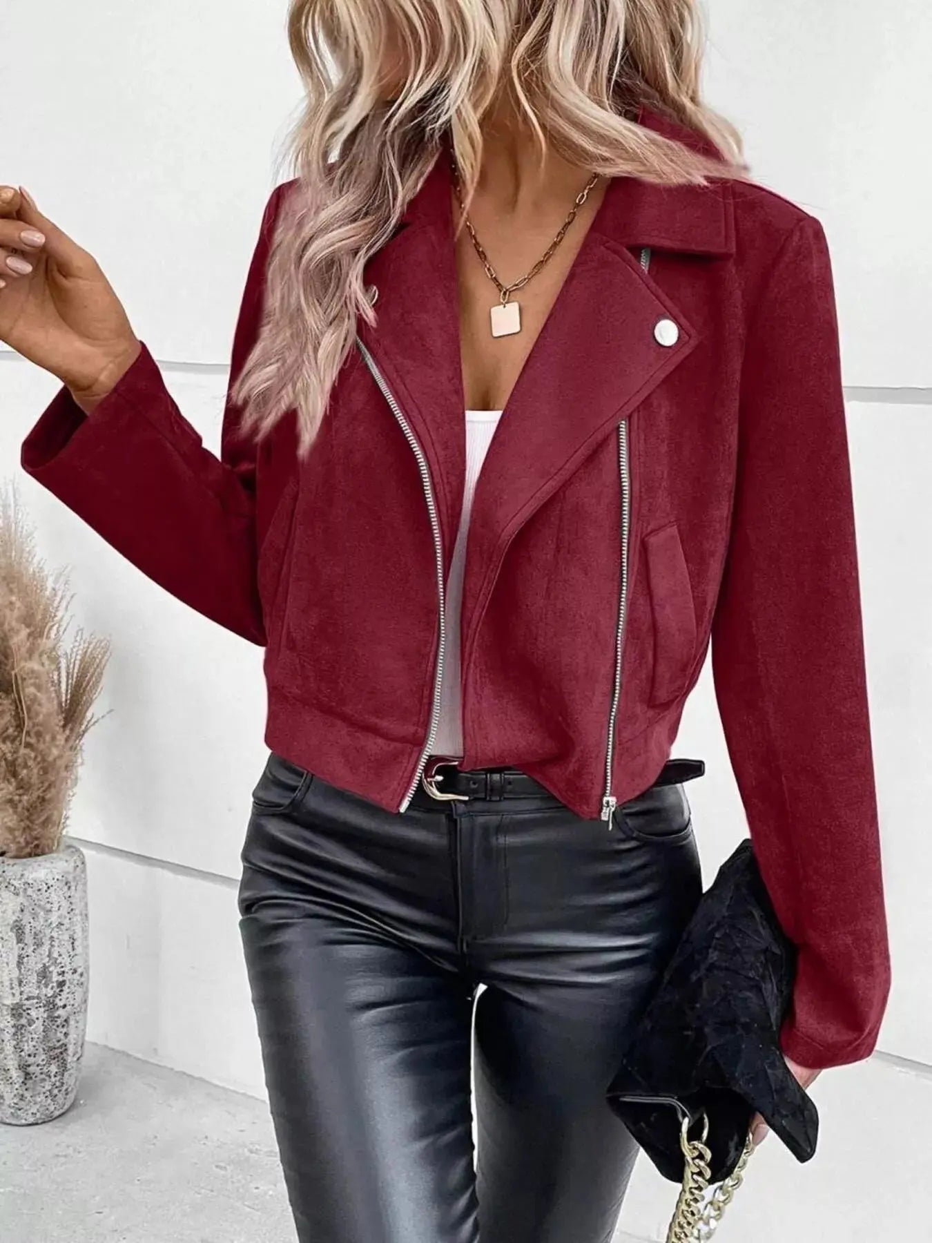 Zip Up Cropped Jacket - Be Bliss Boutique