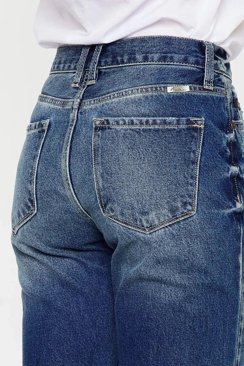 High Rise Distressed Kancan Mom Jeans - Be Bliss Boutique
