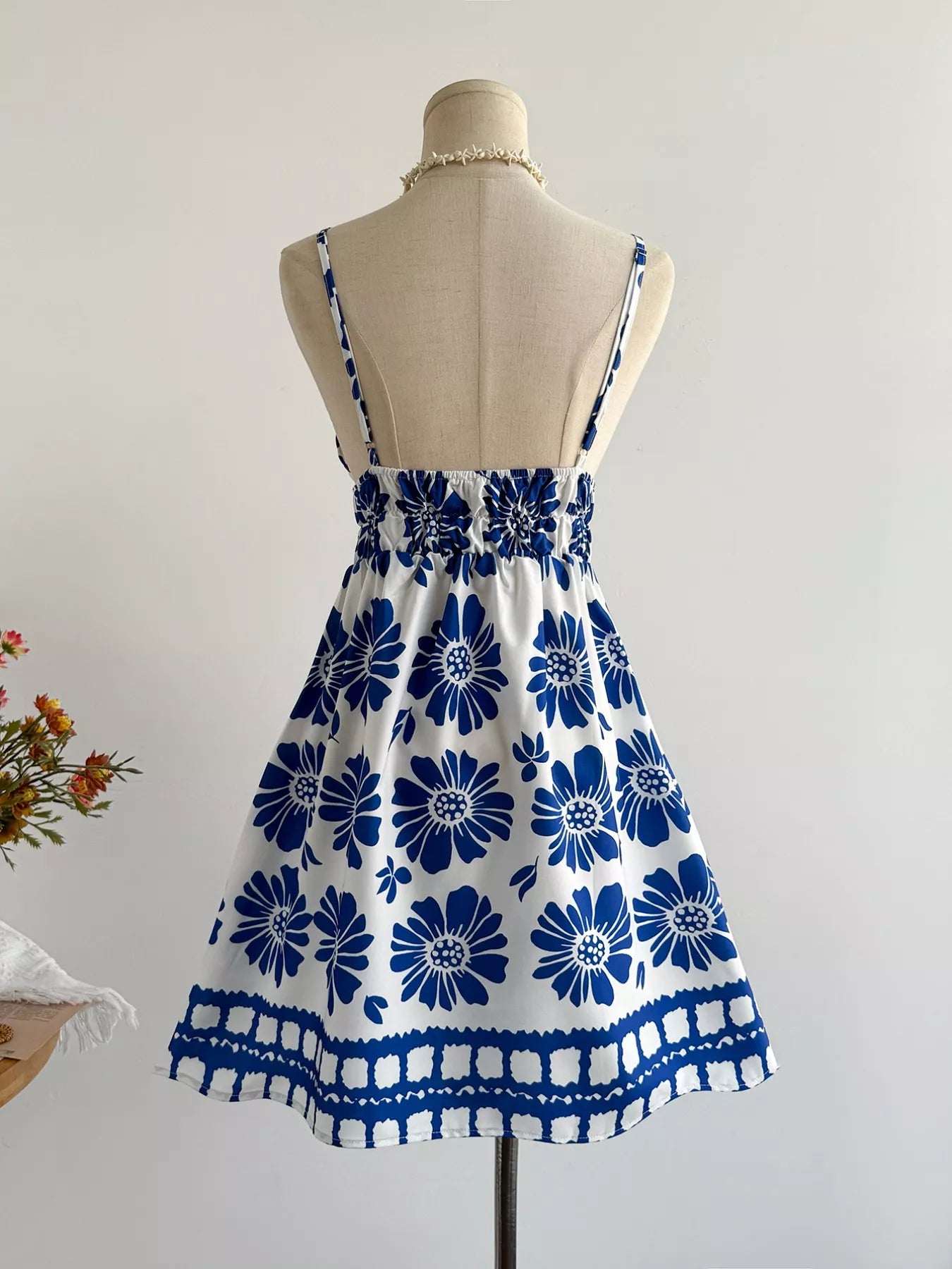 Floral Print V Neck Mini Dress - Be Bliss Boutique