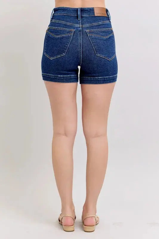 Judy Blue Jeans - Plus Size High Waist Tummy Control Denim Shorts - Be Bliss Boutique