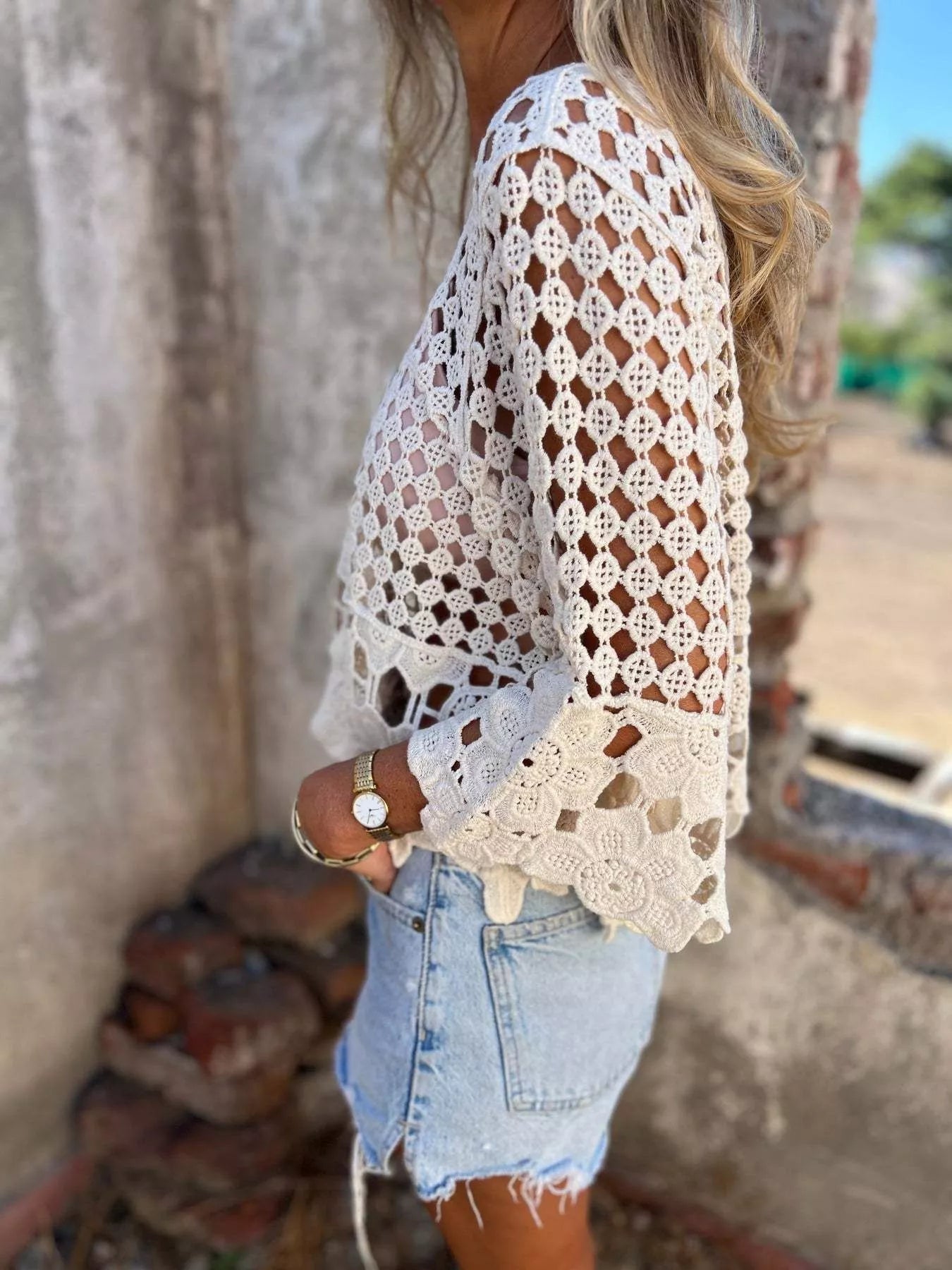Tassel Crochet Knit Cover Up - Be Bliss Boutique