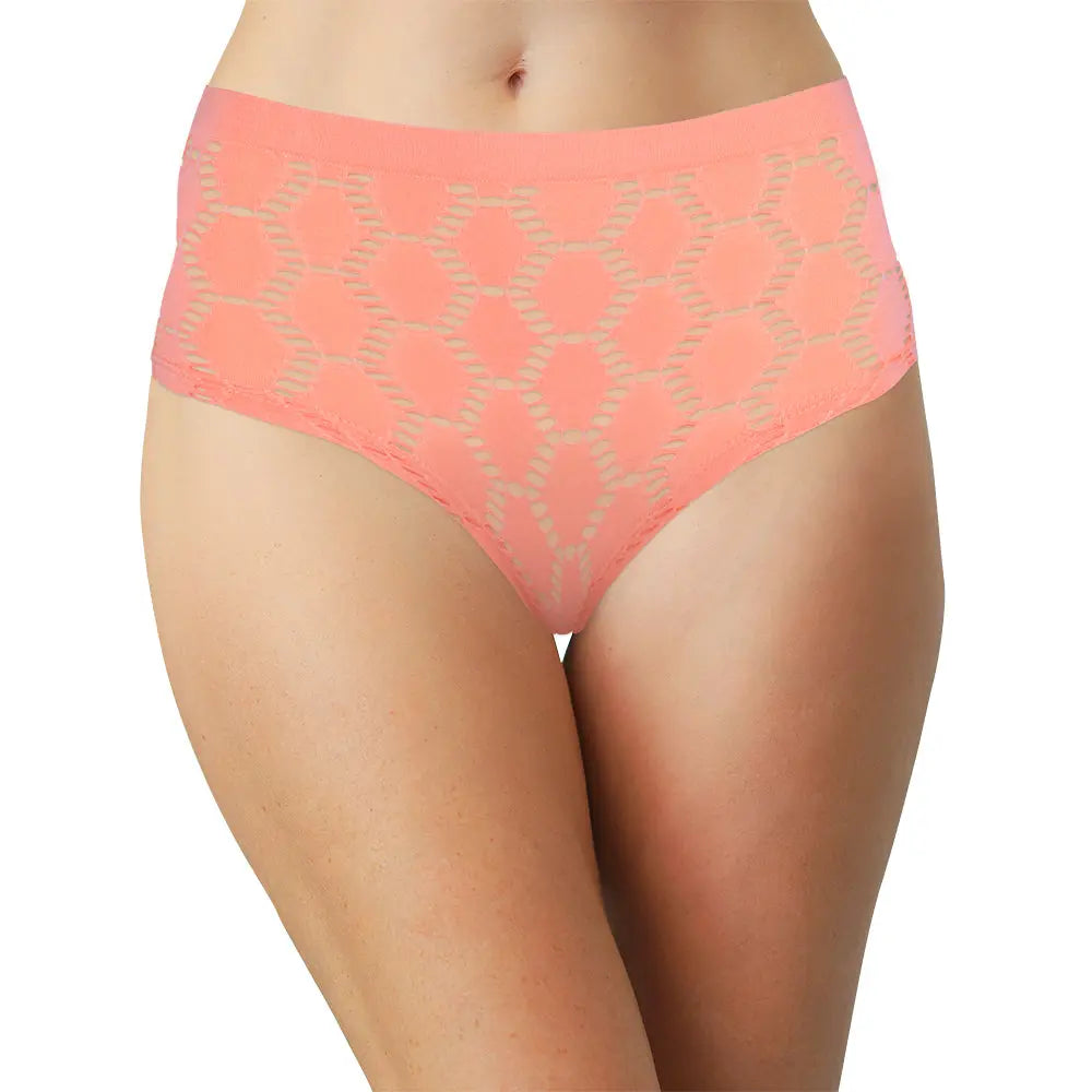 Peek-A-Boo Jacquard Seamless Boyshort in Black or Peach - Be Bliss Boutique