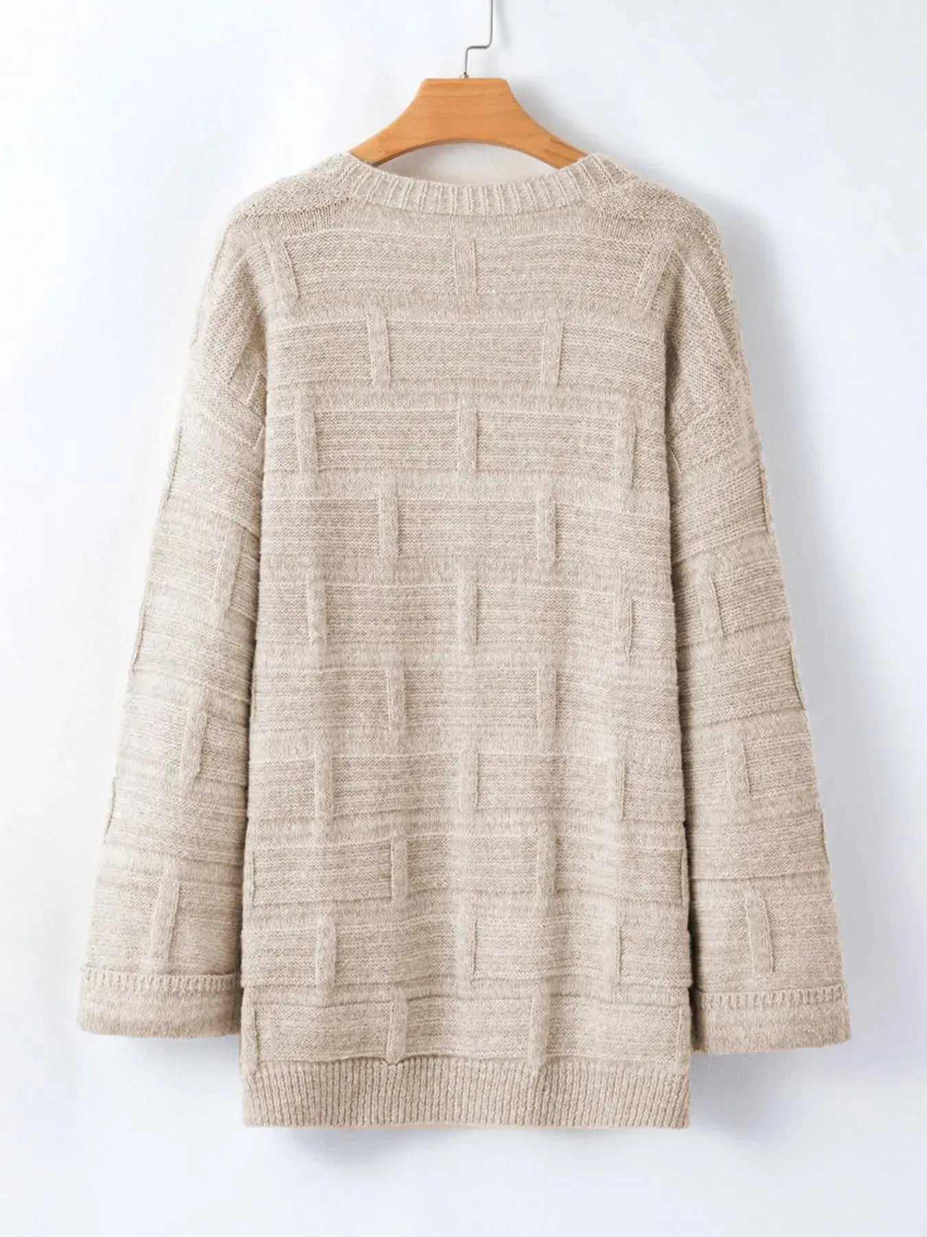 Textured Knit Open Front Cardigan with Pockets - Be Bliss Boutique