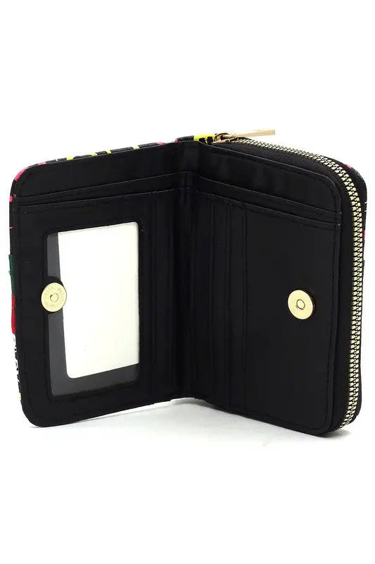Multi Graffiti Print Queen Bee Stripe Wallet - Be Bliss Boutique