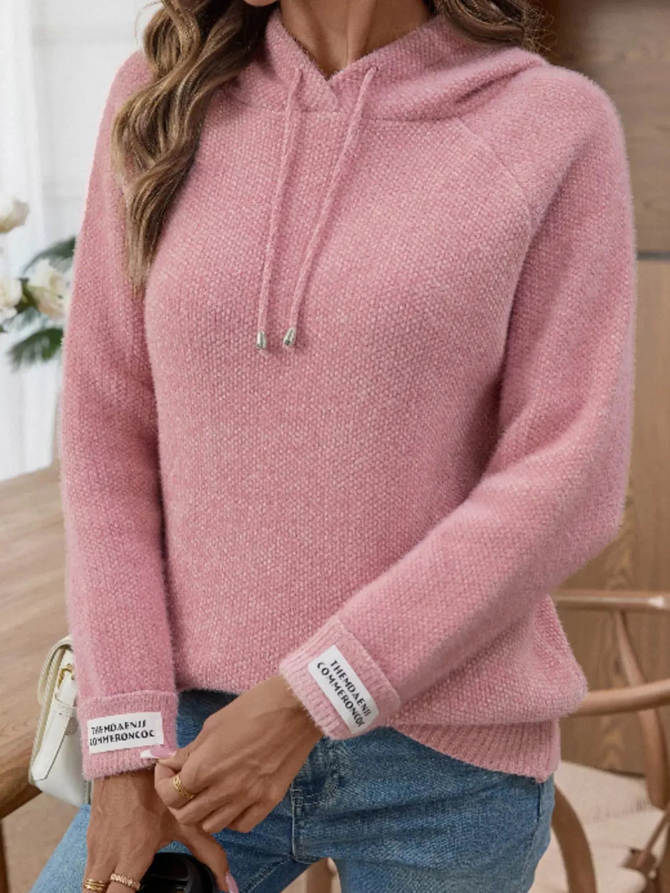 Long Sleeve Drawstring Hooded Sweater - Be Bliss Boutique