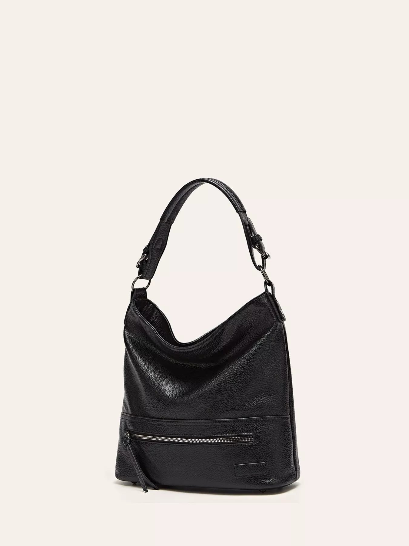 Zip Front Classic Leather Handbag - Be Bliss Boutique