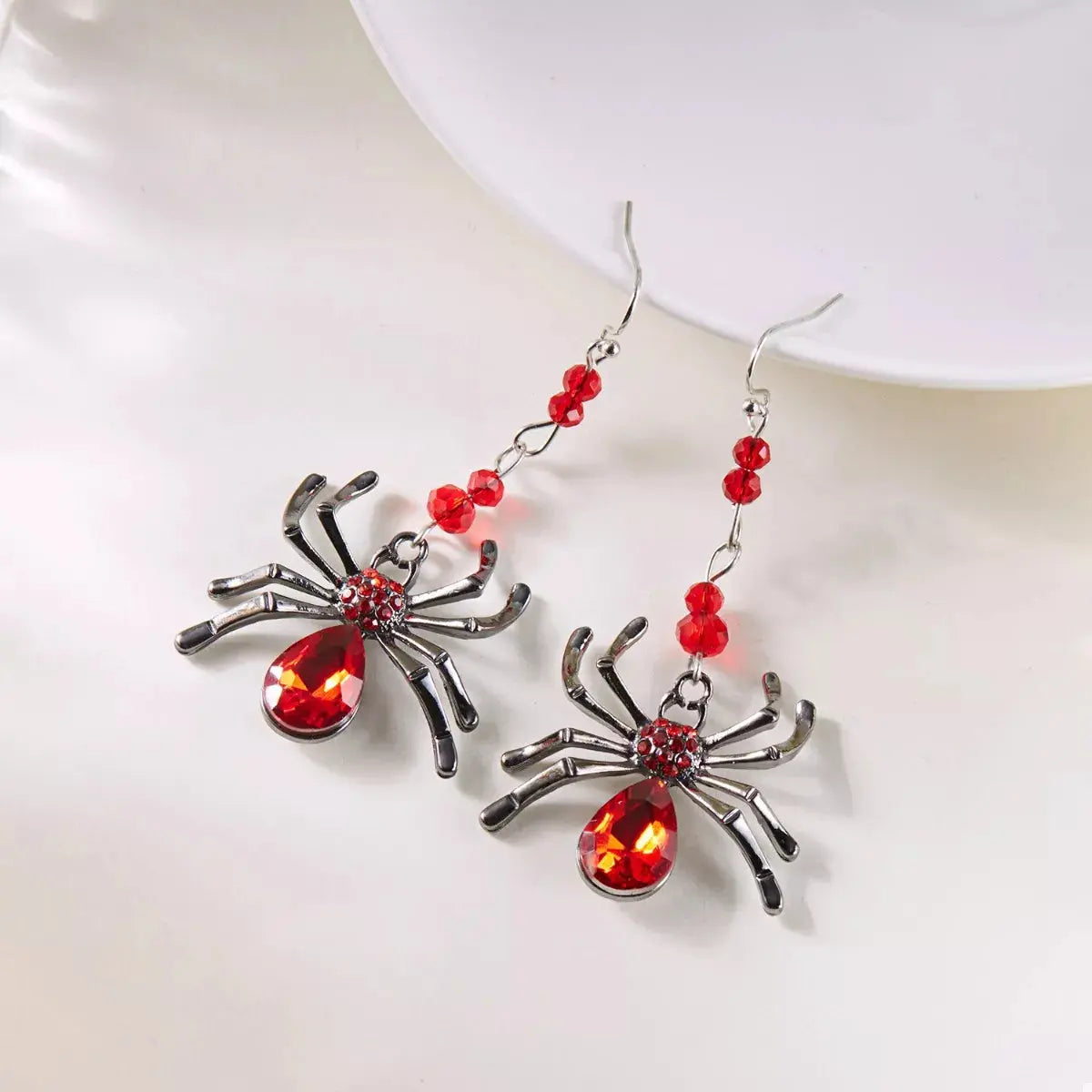 Crystal Spider Halloween Dangle Earrings - Be Bliss Boutique