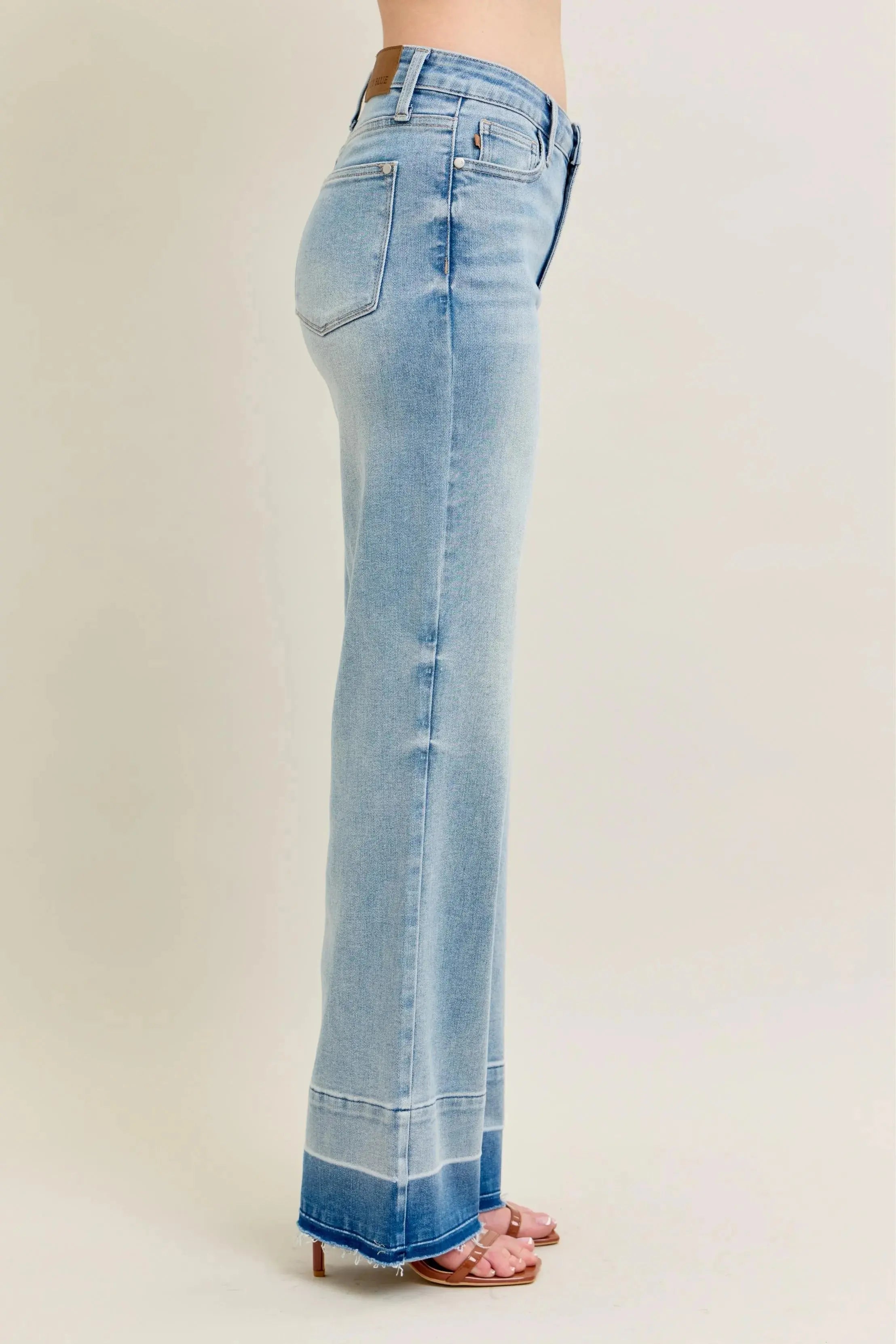 Judy Blue Jeans - Plus Size Mr Release Hem Wide Leg - Be Bliss Boutique