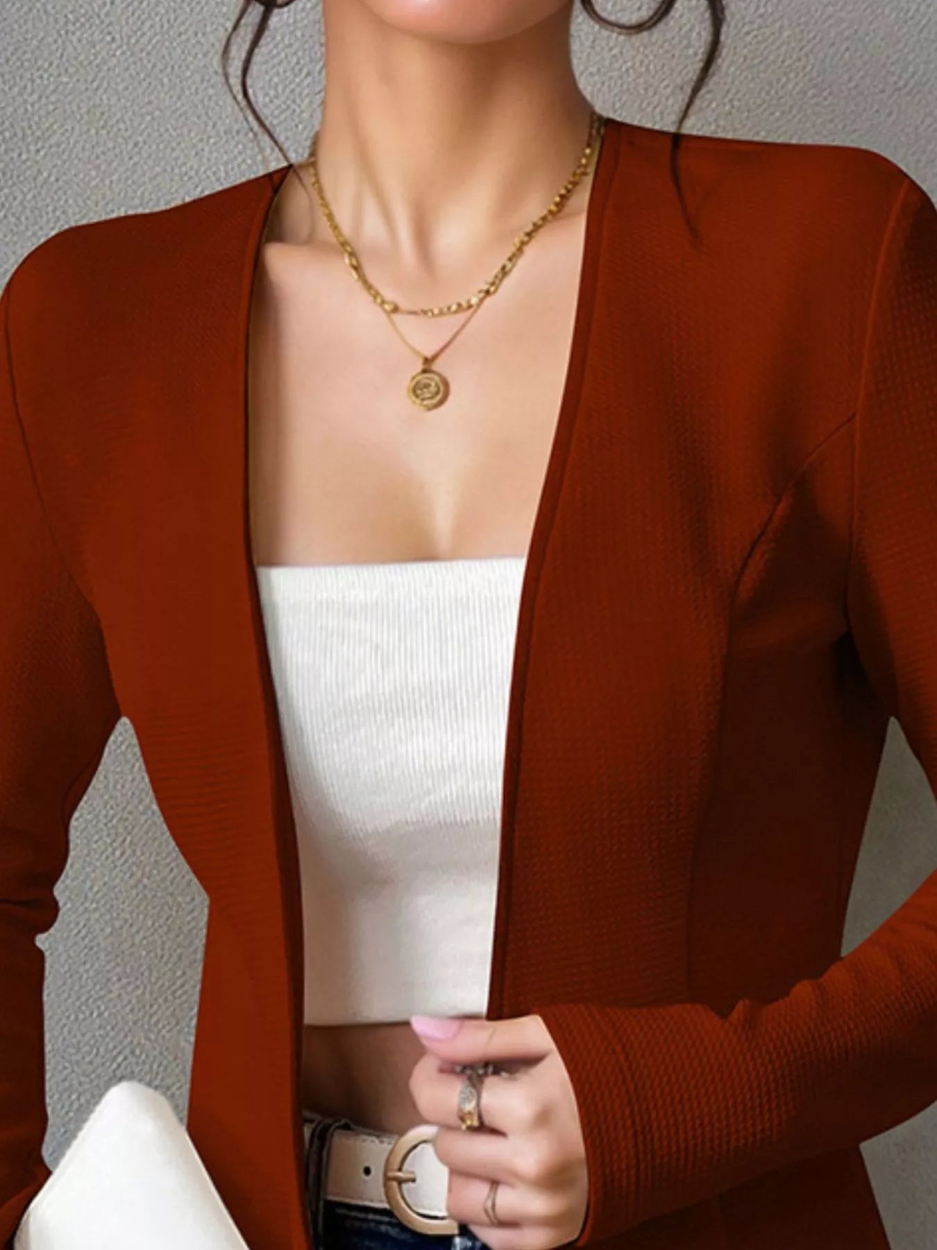 One Button Long Sleeve Blazer -  Be Bliss Boutique